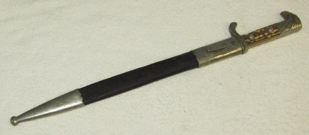 Early WW2 Nazi Police Stag Grip Dress "Bayonet" With Scabbard- Unit/City Stampings-WKC