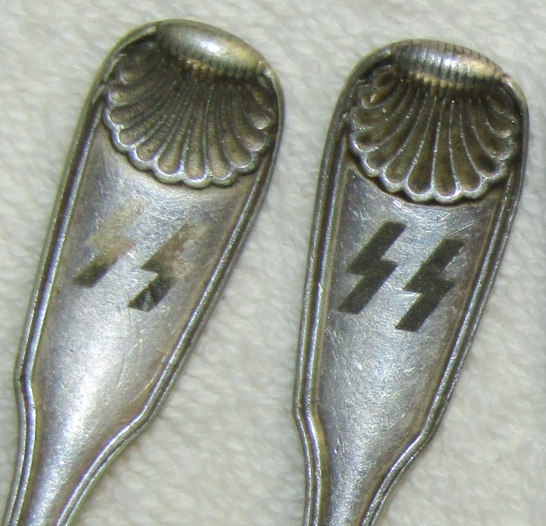 Circa Early 1930's Rare SS Rune Engraved Tea Spoon Set With Case-French Silversmith "CAILAR BAYARD"