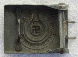 Mid War Steel SS Buckle For Enlisted-Unmarked Example-Overhof & Cie Attributed