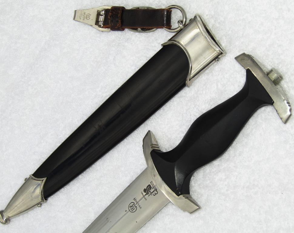 EXCEPTIONAL Transitional SS Dagger With Scabbard/Belt Hanger- Double Maker-"EICKHORN-RZM 941/38 SS"