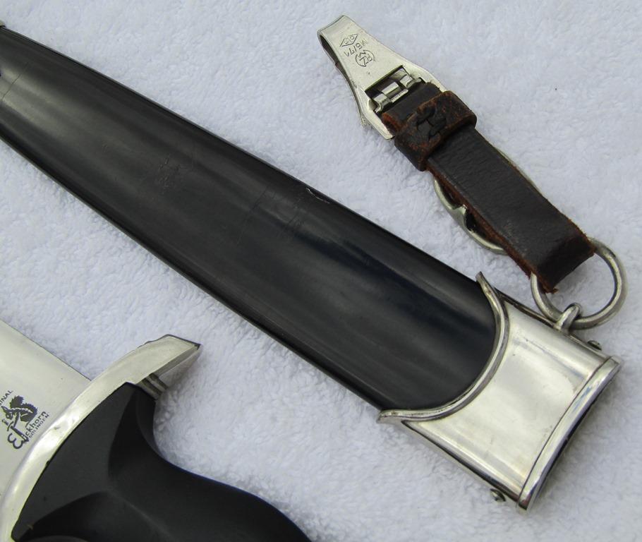 EXCEPTIONAL Transitional SS Dagger With Scabbard/Belt Hanger- Double Maker-"EICKHORN-RZM 941/38 SS"