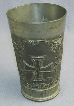 Scarce Pre WW1 Bismarck/1870 Iron Cross Motif  Jubilee/Honor Cup-Pewter