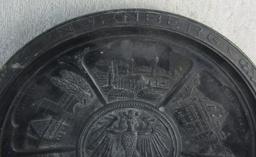 Circa 1935 Nurnberg Pewter Commemorative Plate-Has Reverse Hanger