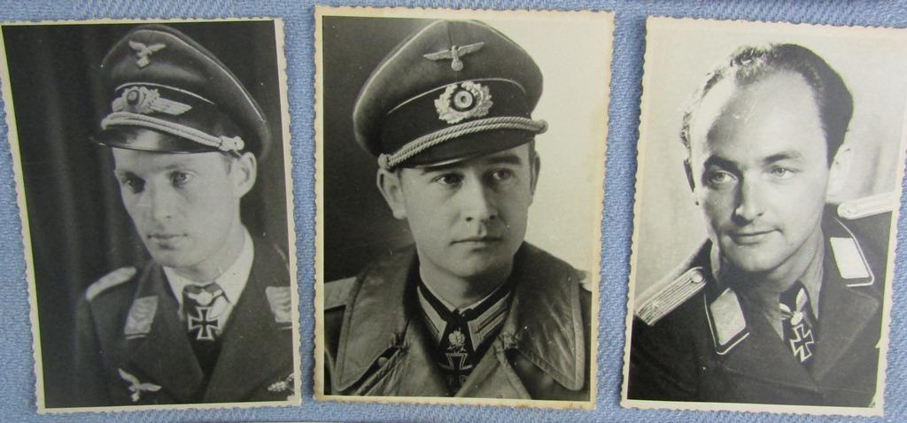 8pcs-Original WW2 Period German Knights Cross Recipients Photos/Photo Postcards-Rommel