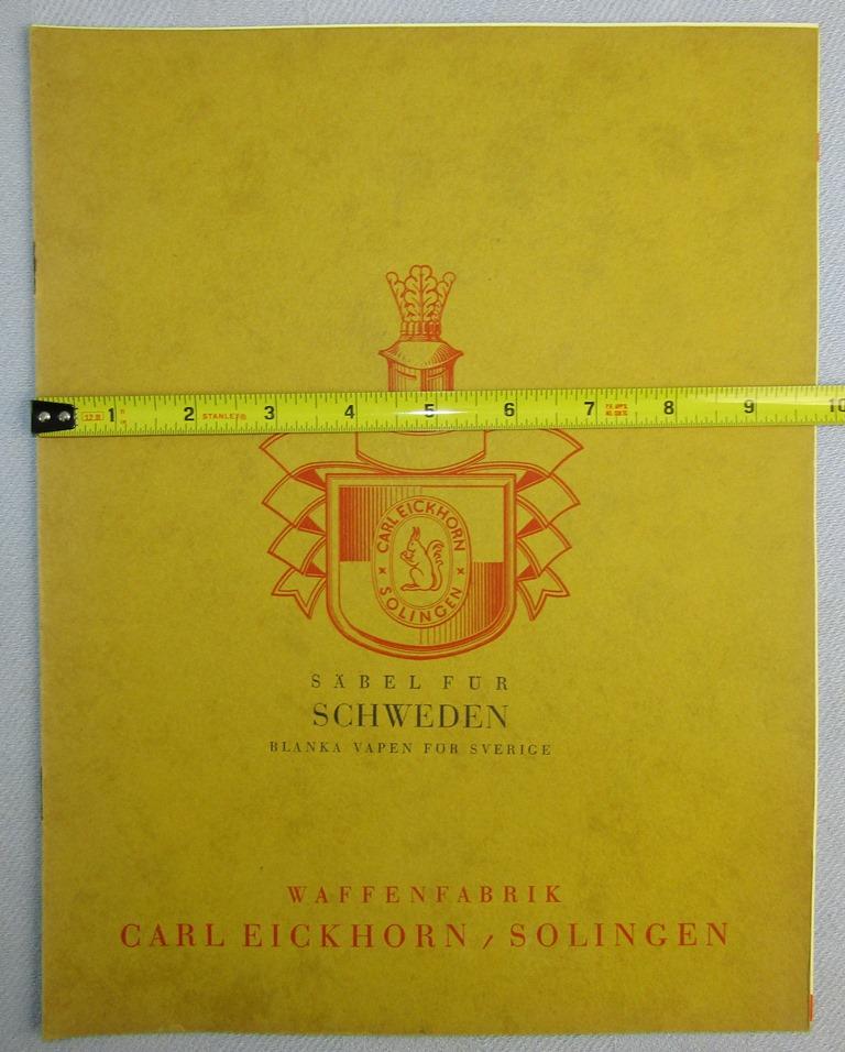 Pre WW2/Early 3rd Reich Edged Weapons Catalog By Carl Eickhorn