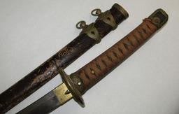 WW2 Era Japanese Naval Officer's Kai Gunto Sword-Signed Tang