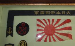 22pcs-Scarce WW2 Period Japanese Navy Insignia-Nicely Framed