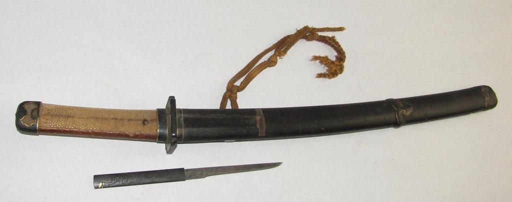 1600’s Shinto Wakizashi Blade In Samurai Style Edo Period Mounts-Signed Tang.