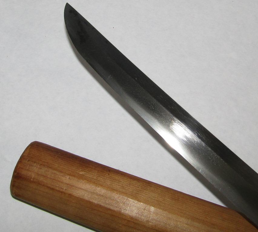 Mid 1600’s Shinto Wakizashi Blade In Wooden Shirasaya Mounts.