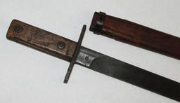 Rare late War "Last Ditch" Japanese Pole Bayonet/Short Sword With Wood Scabbard