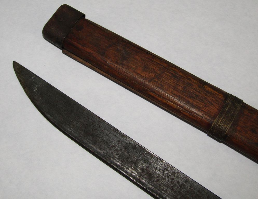 Rare late War "Last Ditch" Japanese Pole Bayonet/Short Sword With Wood Scabbard