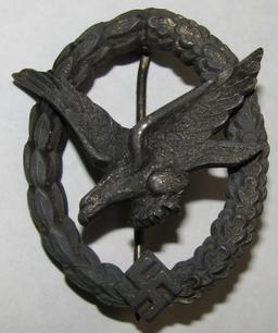 Luftwaffe Air Gunner Badge-"BSW" Maker Marked-Mid To Late War Zinc Alloy Example