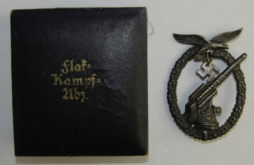 Luftwaffe Flak Badge With Original Issue Case-Detlev Niemann COA