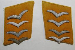 5pcs-Luftwaffe Oberfeldwebel Collar Tabs/Shoulder Boards/Cloth Paratrooper Badge