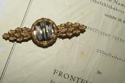 Luftwaffe JU-52 Bomber Pilot Named Grouping-Period Photos-Bomber Clasp In Gold W/Document