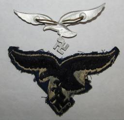 3pcs-Luftwaffe EM Breast Eagle/Visor Cap Eagle/Sports Shirt Insignia