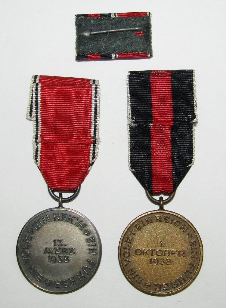 2pcs-Austrian And Czech Annex Medals With Ribbons And Ribbon Bar