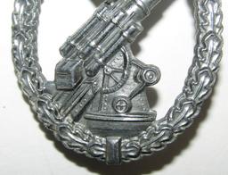 Late War Luftwaffe Flak Badge-Gustav Brehmer-Rare "Chrome" Plate Finish