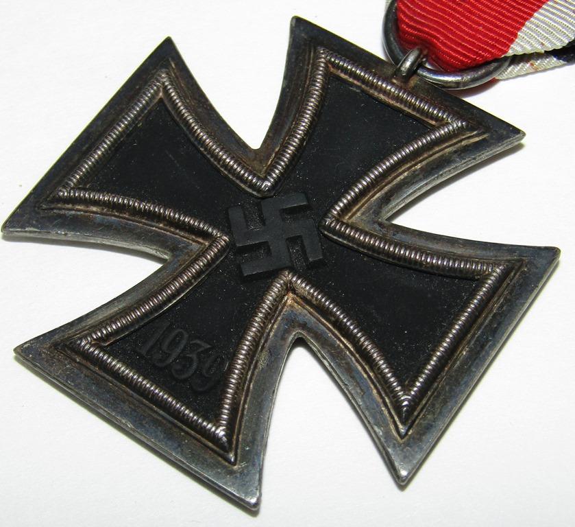 WW2 Iron Cross 2nd Class With Ribbon-"24" Maker-Scarce Wide Frame Variant