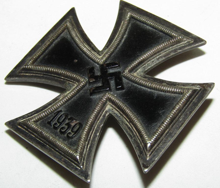 WW2 Iron Cross 1st Class-Pin With Incised Maker Number 4-"Steinhauer & Luck Ludenscheid"