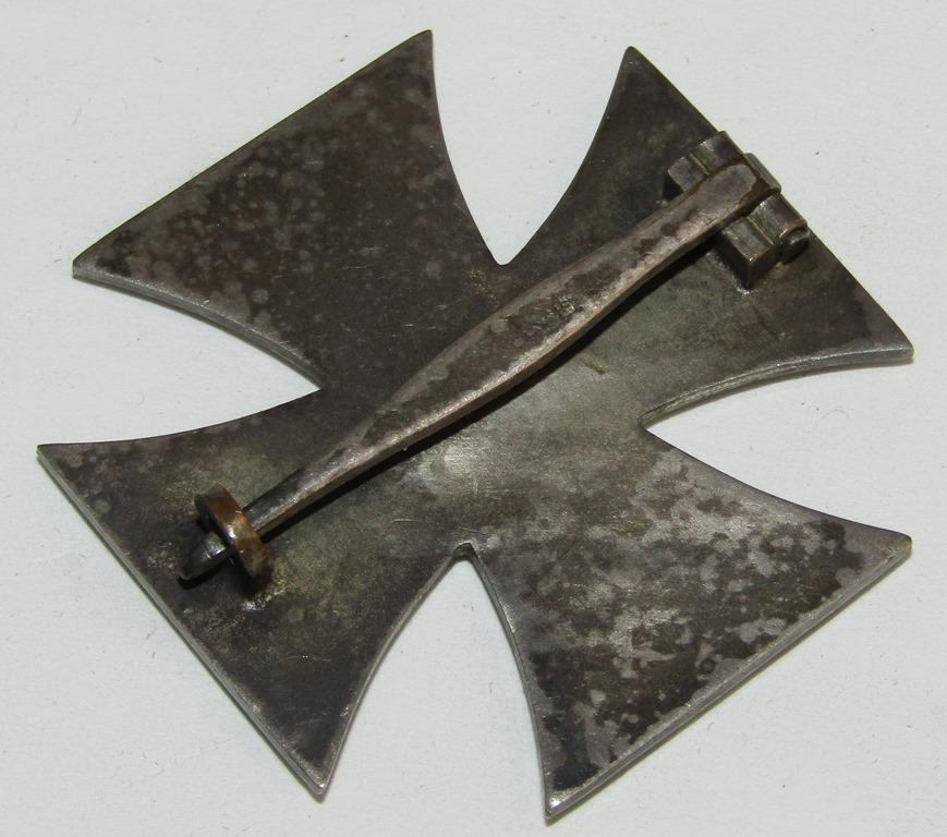 WW2 Iron Cross 1st Class-Pin With Incised Maker Number 4-"Steinhauer & Luck Ludenscheid"