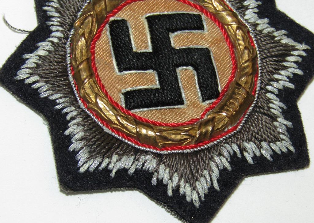 Gold German Cross In Cloth. Kriegsmarine/Panzer? Issue With Dark  Wool Backing