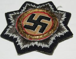 Gold German Cross In Cloth. Kriegsmarine/Panzer? Issue With Dark  Wool Backing