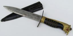Rare WW2 Italian Fascist Youth Knife With Correct Leather Scabbard