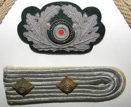 3pcs-WW2 Wehrmacht Hauptmann Shoulder Board-Bullion Cap Wreath-officer's Chin Strap