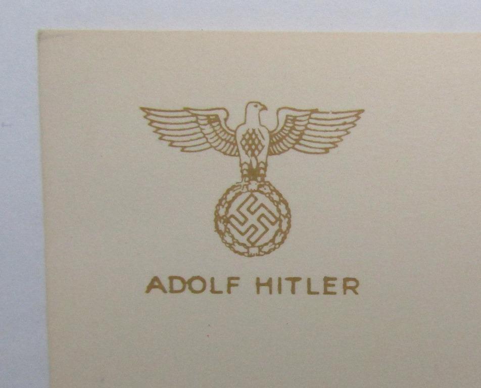 Rare Adolf Hitler December 1940 Dated Christmas/New Years Greeting Card