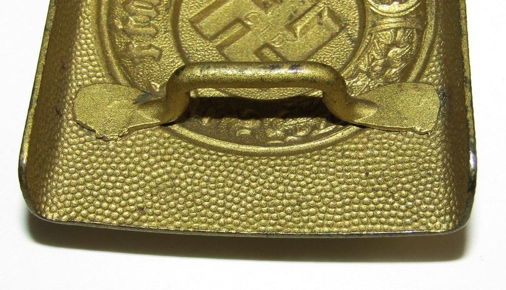 Scarce WW2 Period German Water Police Gold Finish Belt Buckle For Enlisted-"C.T.D." Maker
