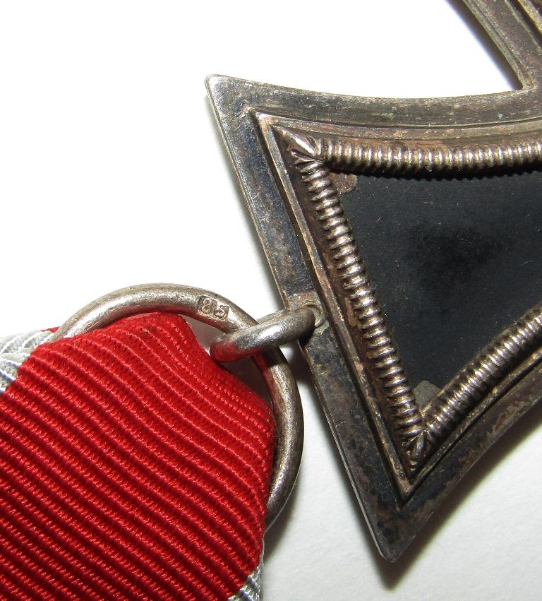 WW2 Iron Cross 2nd Class With Ribbon-"85" Maker-Small Frame