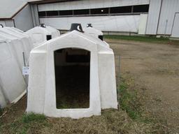 ( 18 ) Big Foot Poly Square Opaque Calf Huts with Feeders, Pails & Wire Pan