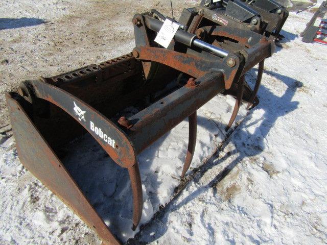 Bob Cat 4 Tine Hydraulic Grapple Fork on 6 Ft. Utility Bucket