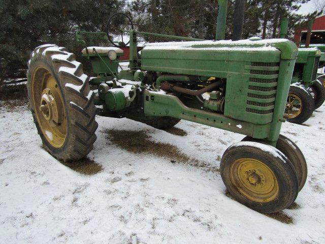 1951 John Deere Model B Tractor, Square Axle, 6 Speed, 12.4 X 38 Inch Rear