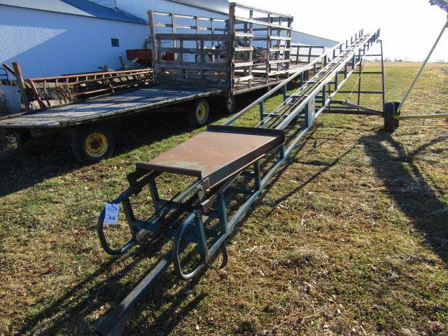 Mayer 42 Ft. Heavy Duty Bale Elevator, Enclosed Electric Motor, One Owner,