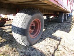 10 X 18 Ft. Steel Bale Throw Rack on MN 10 Ton Four Wheel Wagon, Ext. Pole