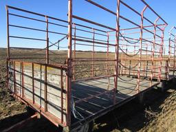 9 X 16 Ft. Notch Steel Bale Throw Rack on Notch Four Wheel Wagon