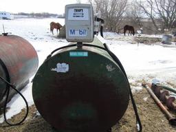 500 Gallon Fuel Barrel with Gas Bot Electric Pump ( Tank Leaks)