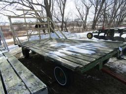 8 X 16 Ft. Wooden Flat Rack on MN Four Wheel Wagon