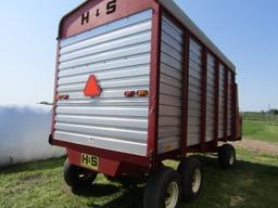 H&S Model HD 7+4 16 Ft. Triple Beater Front Side Unloading Forage Box on H&