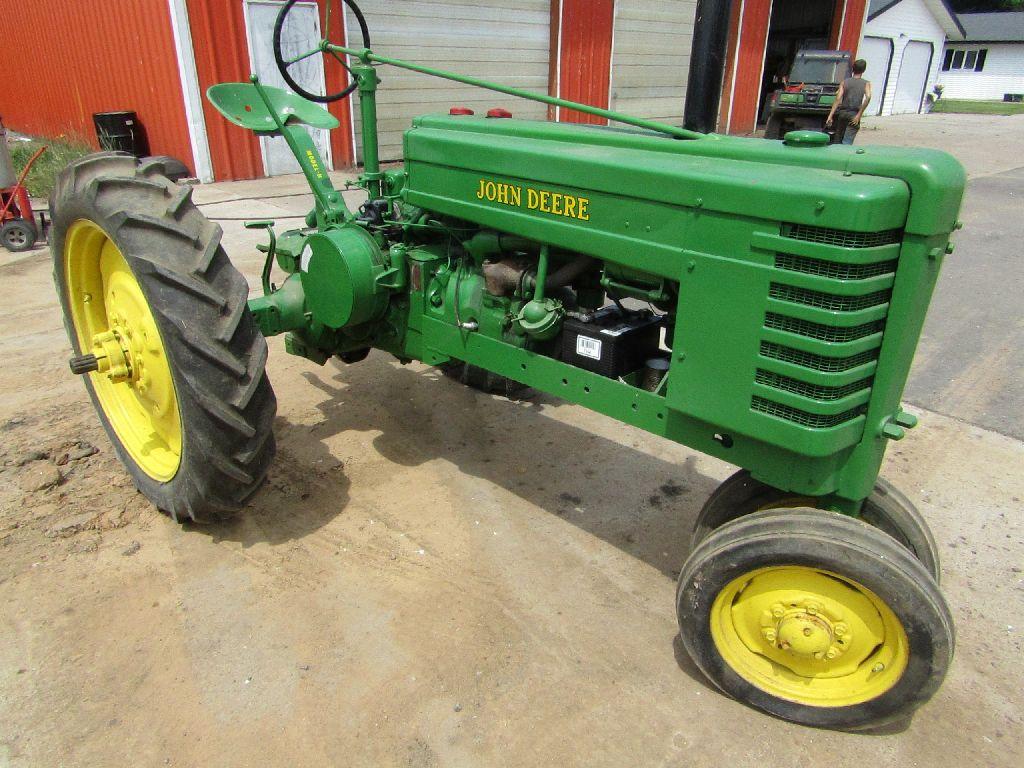 1947 John Deere Model H Gas Tractor, Electric Start, Good 9.32 Rear Tires,