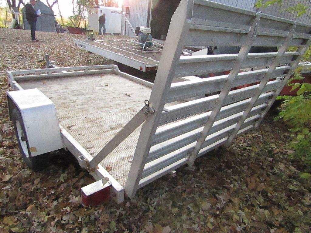 2004 Aluma 68 Inch X 115 Inch Single Axle Aluminum Utility Trailer with Ram