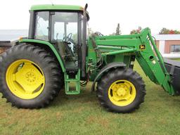 1997 John Deere Model 6400 MFWD Diesel tractor, Dual Door Cab, Air Seat, Fo