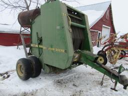 1993 John Deere Model 385 Round Baler, Twine Tie, Bale Push off, Bale Monit