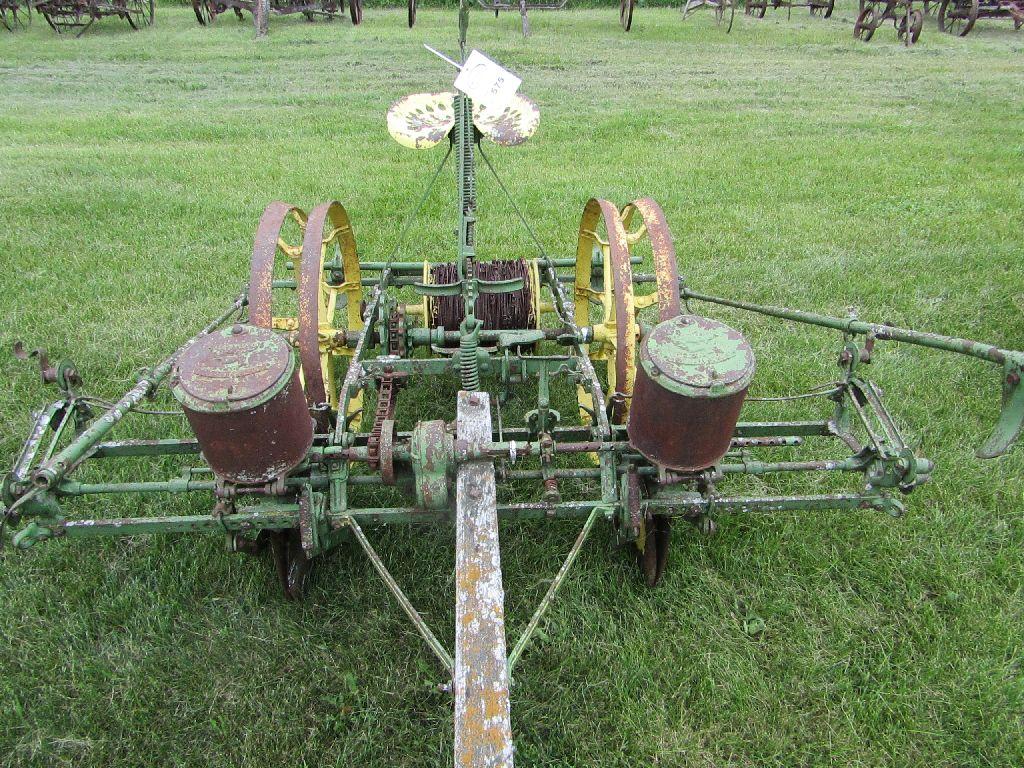 John Deere Two Row Corn Planter on Steel, Possibly 999, Cast Iron Lids, Che