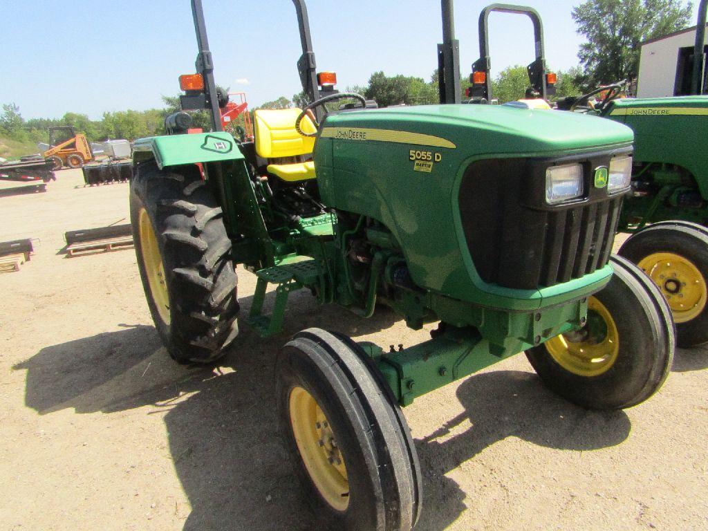 304-702. John Deere Model 5055D Diesel Tractor, 2 Wheel Drive, ROPS, Single