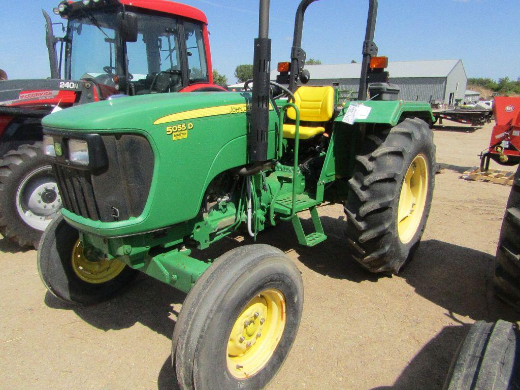 304-702. John Deere Model 5055D Diesel Tractor, 2 Wheel Drive, ROPS, Single