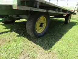 8 X 16 FT. Wooden Flat Rack on Factory Four Wheel Wagon, Spare Tire & Wheel