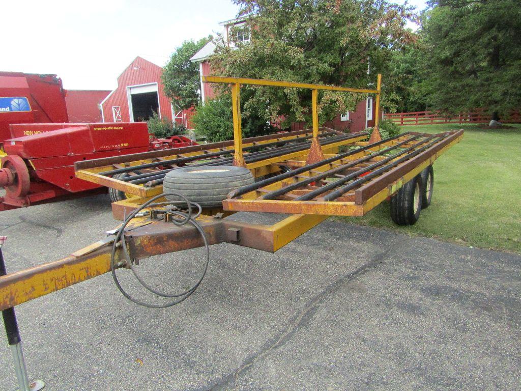 Good Shop Built Tandem Axle Side Dumping Round Bale Trailer, HD Axles, Can